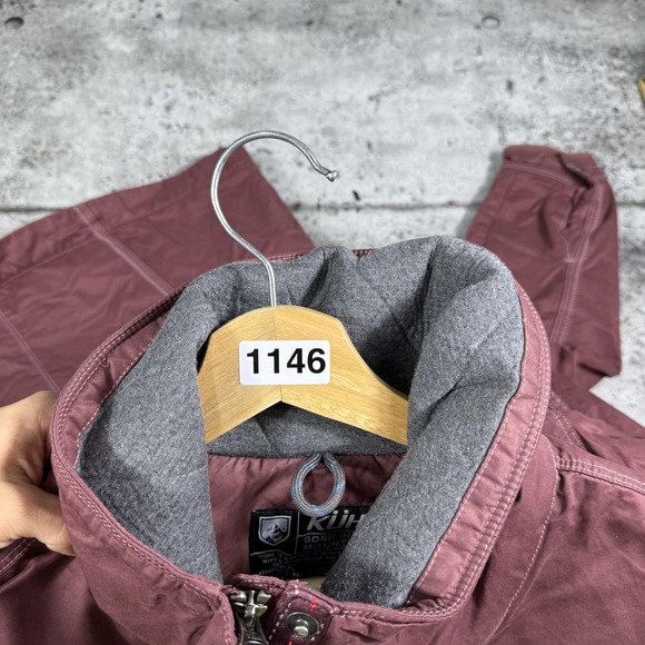 Kuhl Projekt Jacket Womens Large Maroon Hooded Quilted Lined Outdoor Coat Casual - Picture 8 of 8